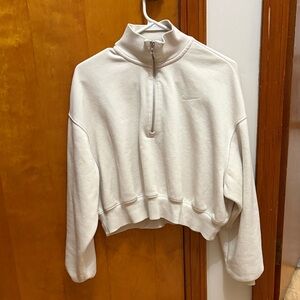 Nike Women's Off-White Half-Zip Sweatshirt NEW